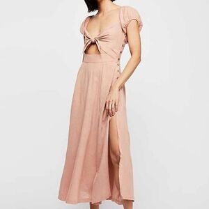 Free People Extra Dose Midi Cottage Style Dress